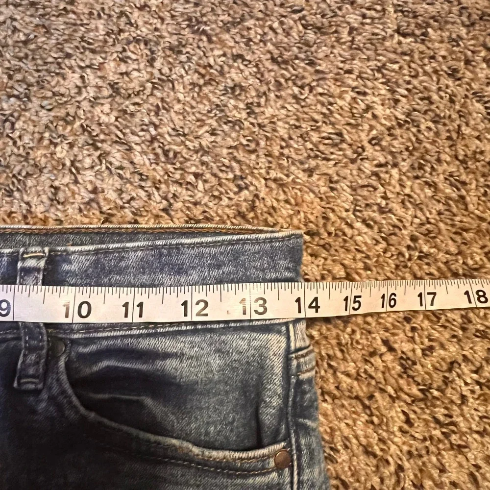 ANA High Rise Straight Jeans Women's Size 4 Distressed Wash Frayed‎ Hem